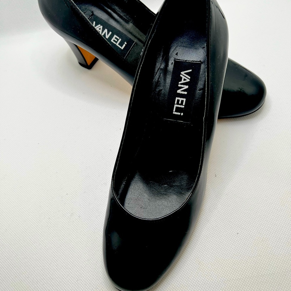 Van Eli Black Patent 3” heels